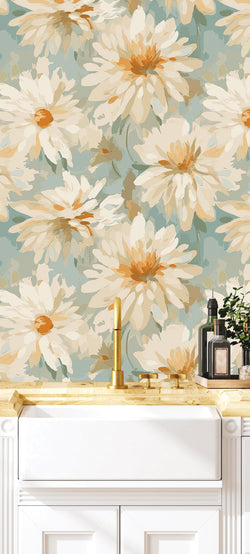 Wall Wear Roll Jumbo Daisy Design – Removable, Water-Resistant, Vinyl – Peel and Stick Wallpaper Roll – 20.5" x 216"