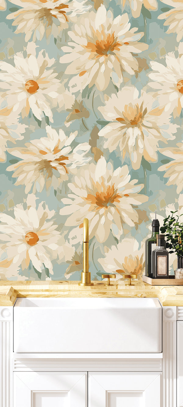 Wall Wear Roll Jumbo Daisy Design – Removable, Water-Resistant, Vinyl – Peel and Stick Wallpaper Roll – 20.5" x 216"