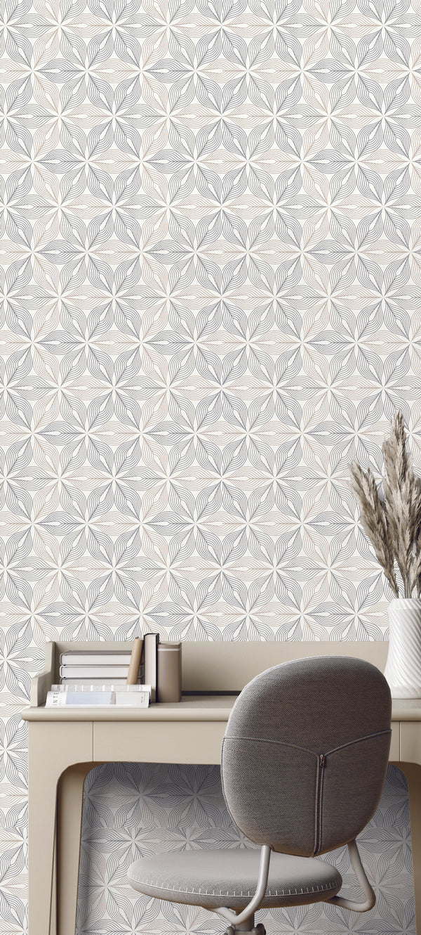 Wall Wear Roll Geometric Stars Design – Removable, Water-Resistant, Vinyl – Peel and Stick Wallpaper Roll – 20.5" x 216"
