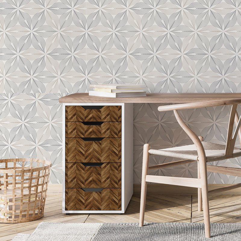 Wall Wear Roll Geometric Stars Design – Removable, Water-Resistant, Vinyl – Peel and Stick Wallpaper Roll – 20.5" x 216"