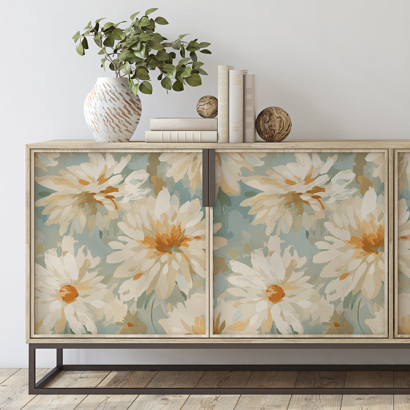 Wall Wear Roll Jumbo Daisy Design – Removable, Water-Resistant, Vinyl – Peel and Stick Wallpaper Roll – 20.5" x 216"