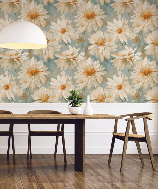 Wall Wear Roll Jumbo Daisy Design – Removable, Water-Resistant, Vinyl – Peel and Stick Wallpaper Roll – 20.5" x 216"