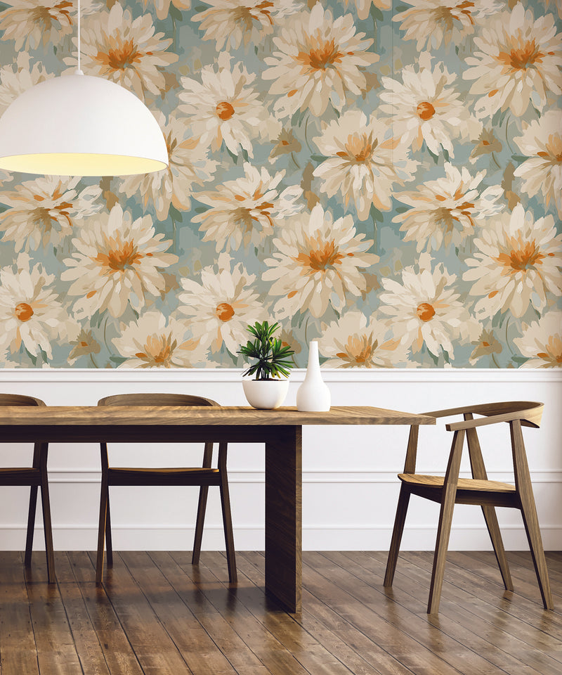 Wall Wear Roll Jumbo Daisy Design – Removable, Water-Resistant, Vinyl – Peel and Stick Wallpaper Roll – 20.5" x 216"