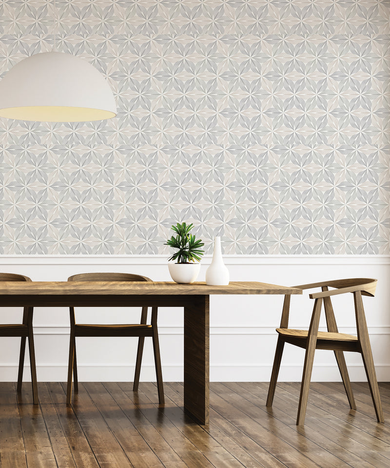 Wall Wear Roll Geometric Stars Design – Removable, Water-Resistant, Vinyl – Peel and Stick Wallpaper Roll – 20.5" x 216"
