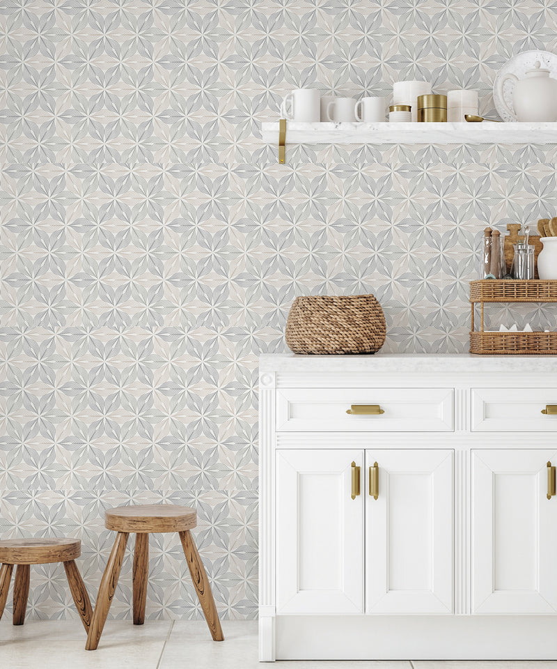 Wall Wear Roll Geometric Stars Design – Removable, Water-Resistant, Vinyl – Peel and Stick Wallpaper Roll – 20.5" x 216"