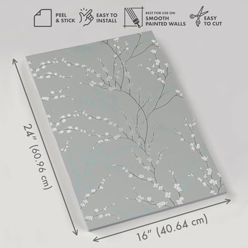 Wall Wear Panel West Coast Branch Design  – Removable & Water-Resistant – Peel & Stick Design – Modern Decorative Panel for Walls, 16" x 24"