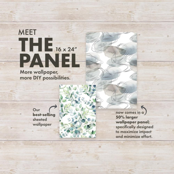 Wall Wear Panel Taupe Curves Design – Removable & Water-Resistant – Peel & Stick Design – Modern Decorative Panel for Walls – 16" x 24"