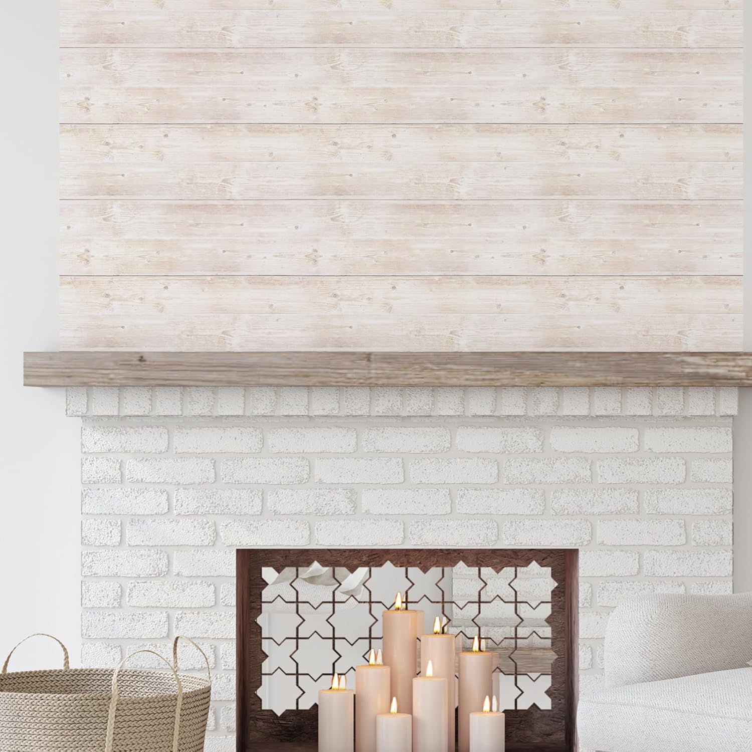 Wood Plank Peel & Stick Vinyl Wallpaper Panel - 8 Pack