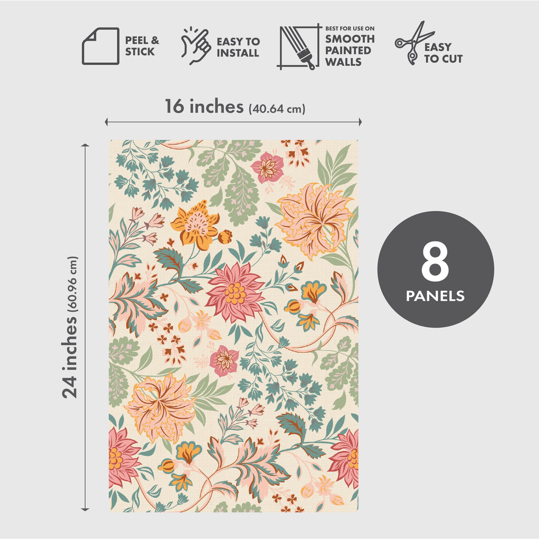 Meadow Lane Peel & Stick Vinyl Wallpaper Panel - 8 Pack