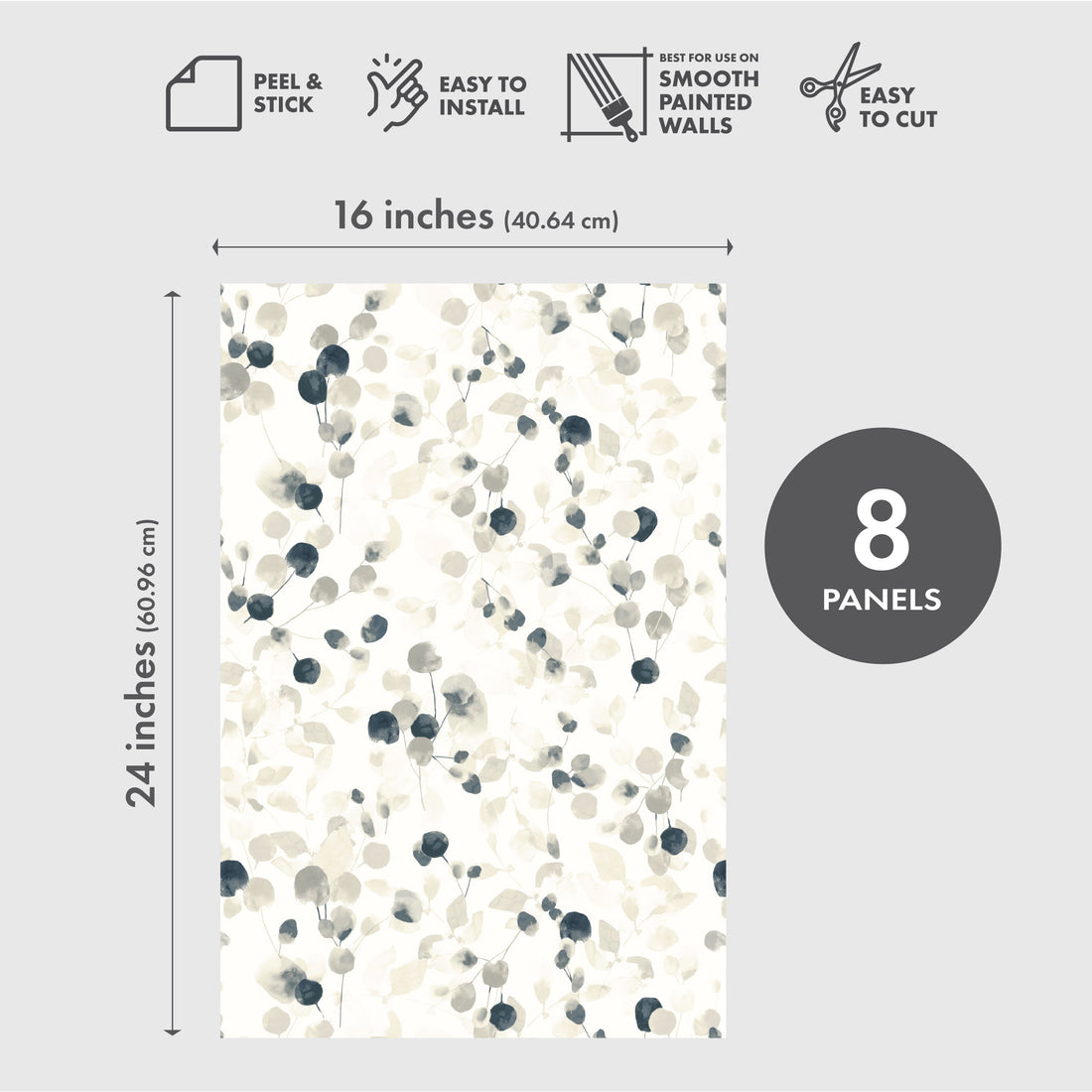 Untamed Spaces Peel & Stick Vinyl Wallpaper Panel - 8 Pack