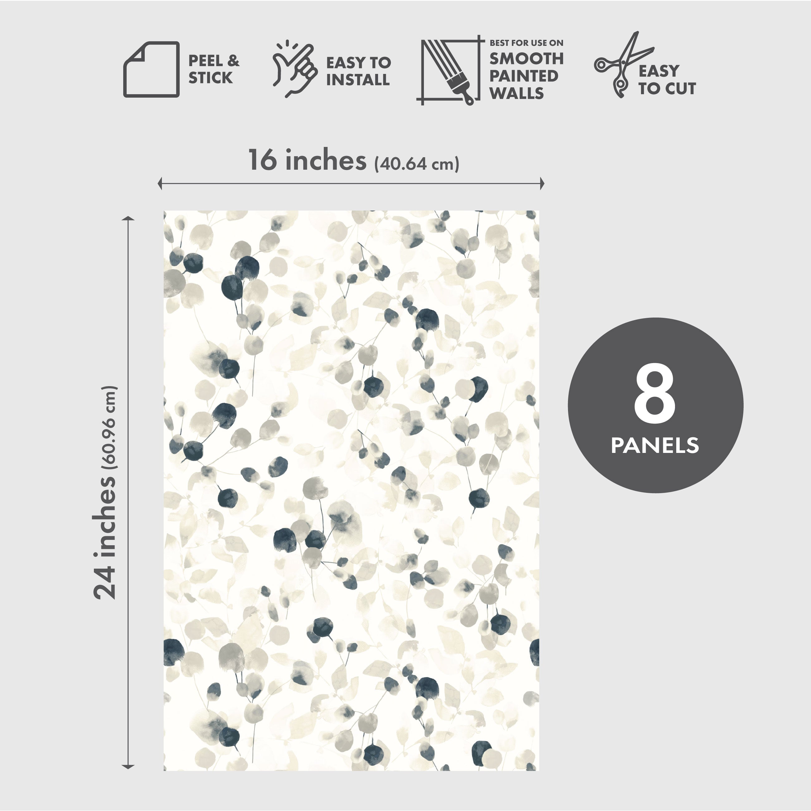 Untamed Spaces Peel & Stick Vinyl Wallpaper Panel - 8 Pack