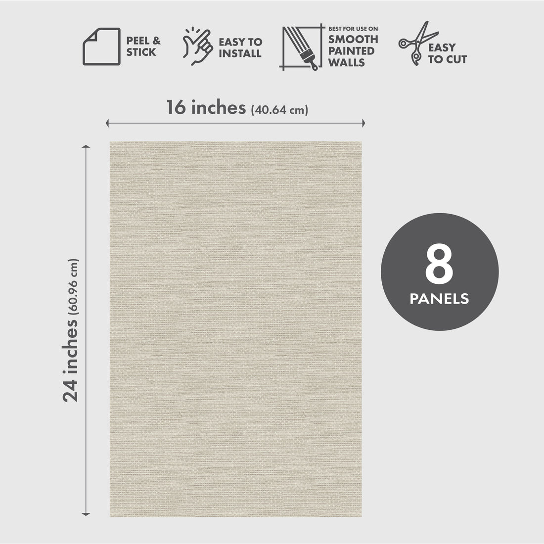 Hit Pause Peel & Stick Vinyl Wallpaper Panel - 8 Pack