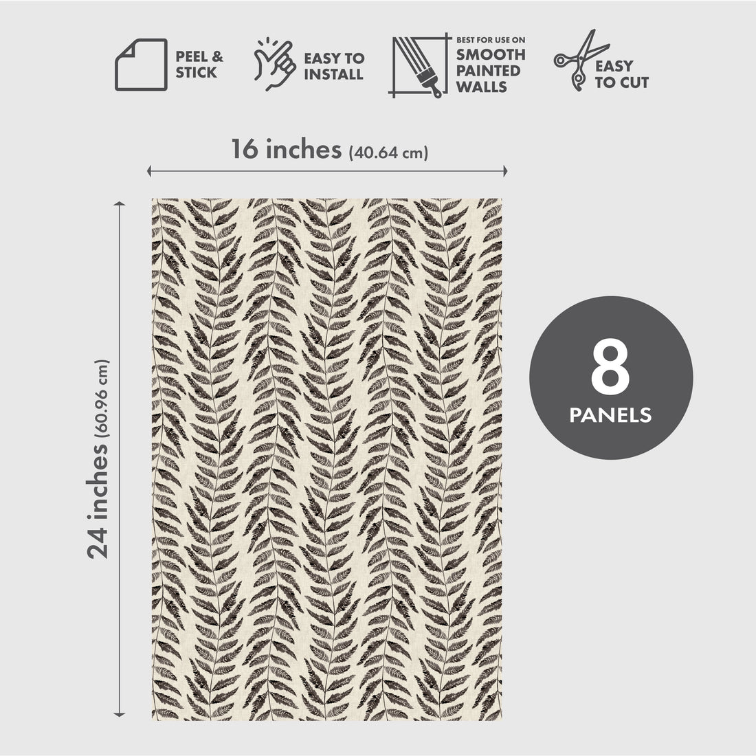 Wild Vibes Peel & Stick Vinyl Wallpaper Panel - 8 Pack