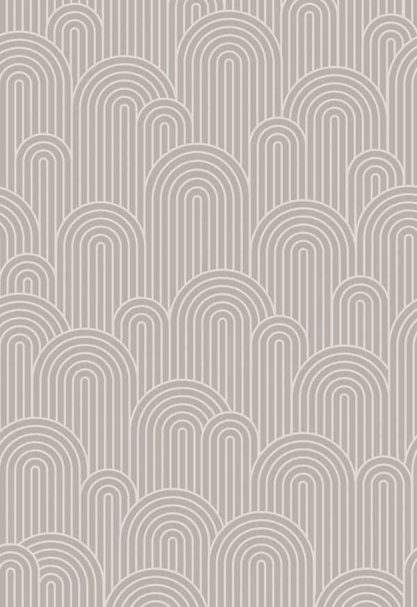 Taupe Curves Wallpaper Panel 16" x 24" – Peel & Stick, Removable, Water-Resistant