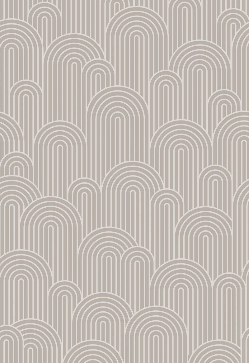 Taupe Curves Wallpaper Panel 16" x 24" – Peel & Stick, Removable, Water-Resistant