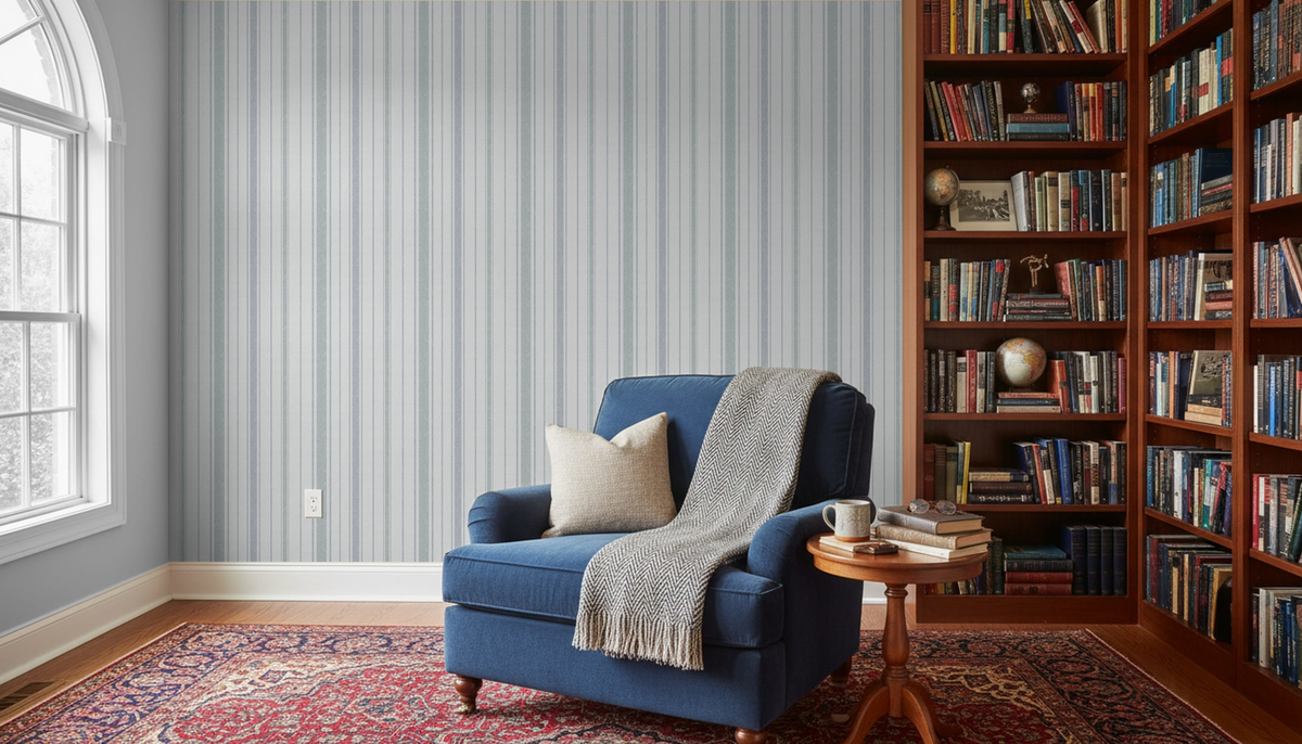 Harbor Stripe Peel and Stick Vinyl Wallpaper Roll