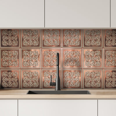Patina Copper Peel and Stick Metal Tiles – 10 Pack