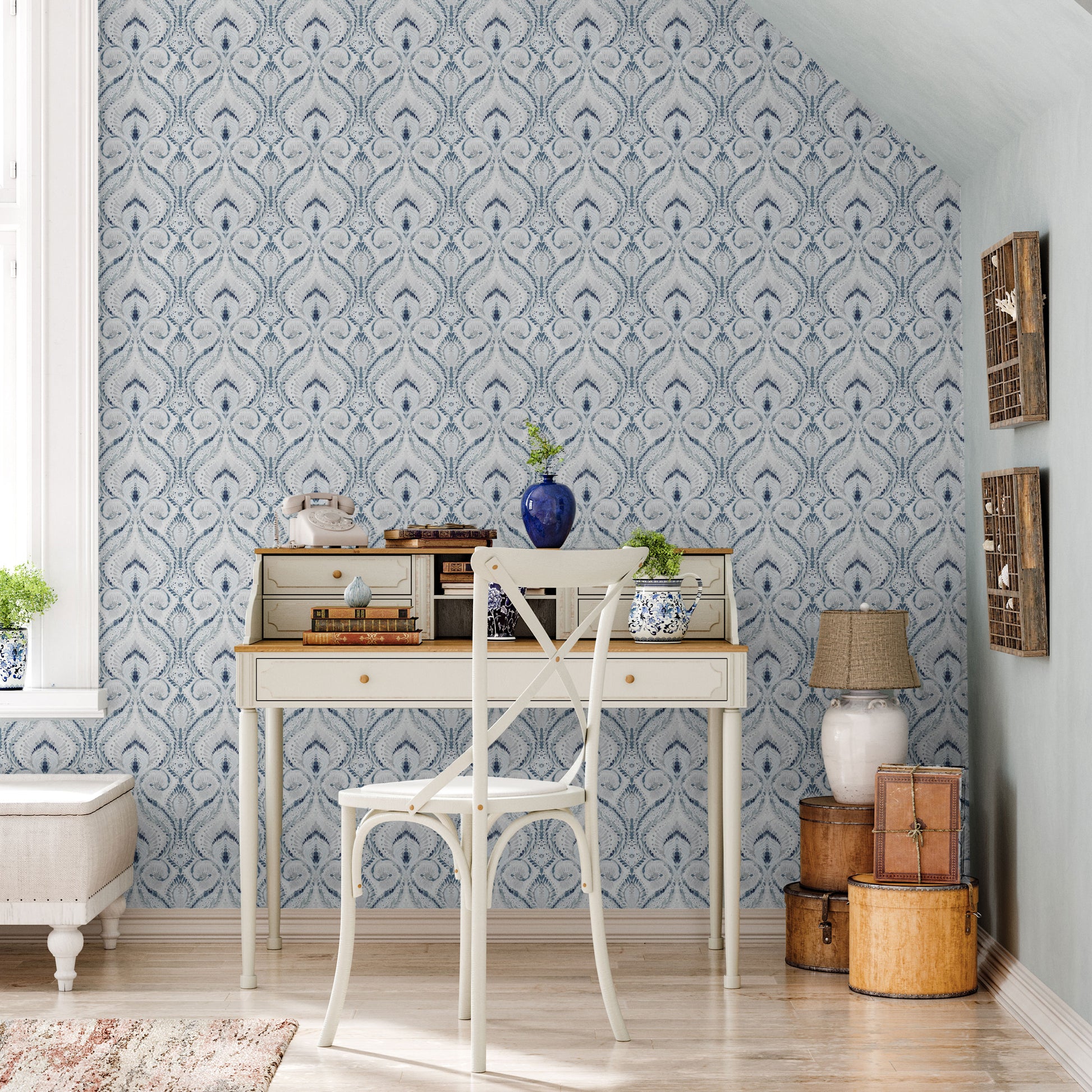 Twirls and Swirls Peel & Stick Vinyl Wallpaper Panel - 8 Pack