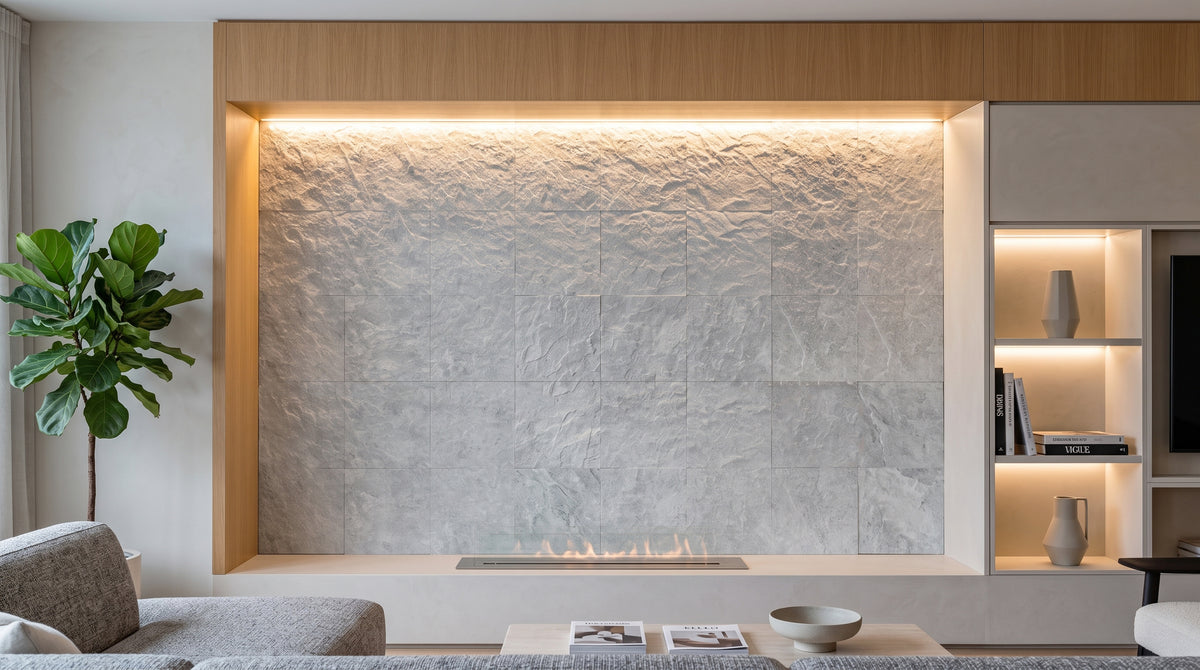 Dove Gray Peel and Stick Stone Tiles – 8 Pack