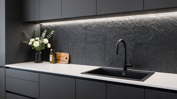 Graphite Peel and Stick Stone Tiles – 8 Pack