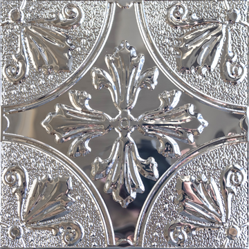 Silver Fleur Peel and Stick Metal Tiles – 10 Pack
