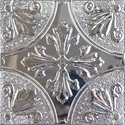 Silver Fleur Peel and Stick Metal Tiles – 10 Pack