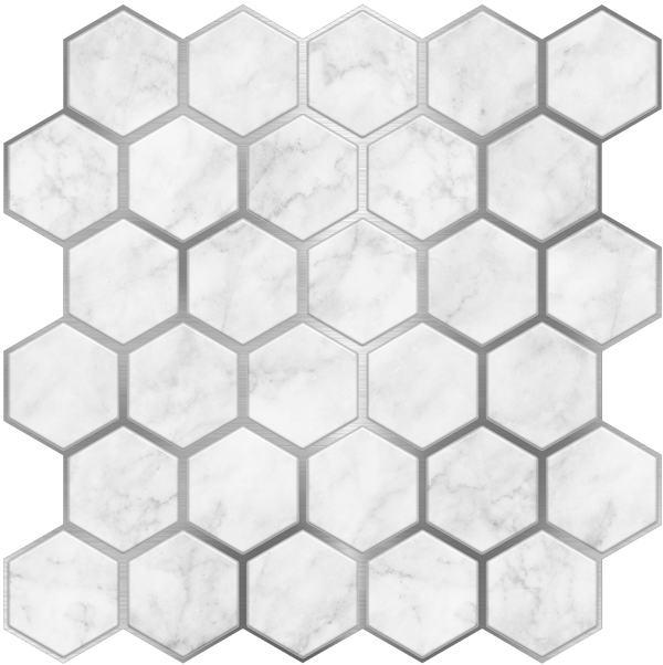 Marble Silver Hexagon